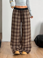 Plaid Wide Leg Pants