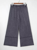 Flower Patch Mineral Washed Terry Knit Cropped Wide Leg Pants