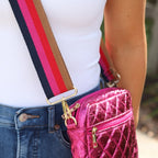 SueEllen Quilted Small Crossbody Bag with Gold Cha
