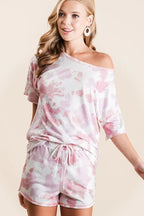 BiBi Tie Dye Print Terry Shorts With Side Pockets