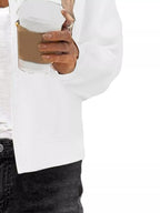 Full Size Snap Down Long Sleeve Jacket Plus Size