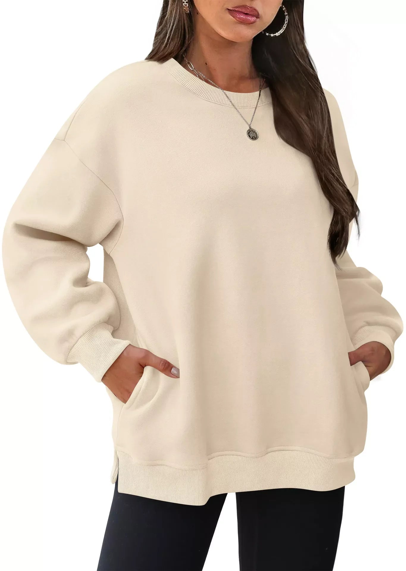 Casual Solid Color Long Sleeve Sweatshirt