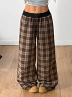 Plaid Wide Leg Pants
