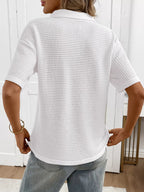 Striped Knit Short Sleeve Top