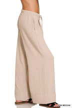 Zenana Woven Airflow Drawstring Pants
