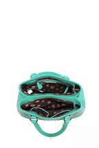 Nicole Lee USA Monogram Pattern Handbag with Rhinestones Decor