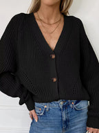Full Size Chunky Knit Button-Down Cardigan Plus Size