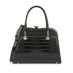 Croco Patent Leather Frame Satchel
