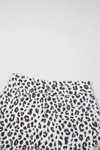 Leopard Frayed Hem Denim Shorts