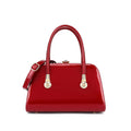 Frame Satchel with Rhinestones Patent Leather