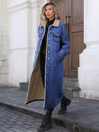 Sherpa Lined Longline Denim Jacket