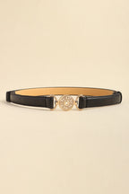 Rhinestone Decor PU Leather Belt