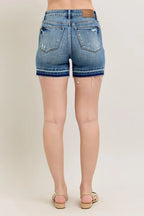 Judy Blue Mr Tummy Control Vintage Wash Release Hem Shorts