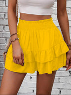 Ruffle Layered High Waist Casual Skort