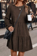 Long Sleeve Tiered Mini Dress