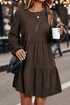 Long Sleeve Tiered Mini Dress