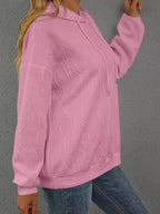 Full Size Embossed Lettering Casual Hoodie Plus Size