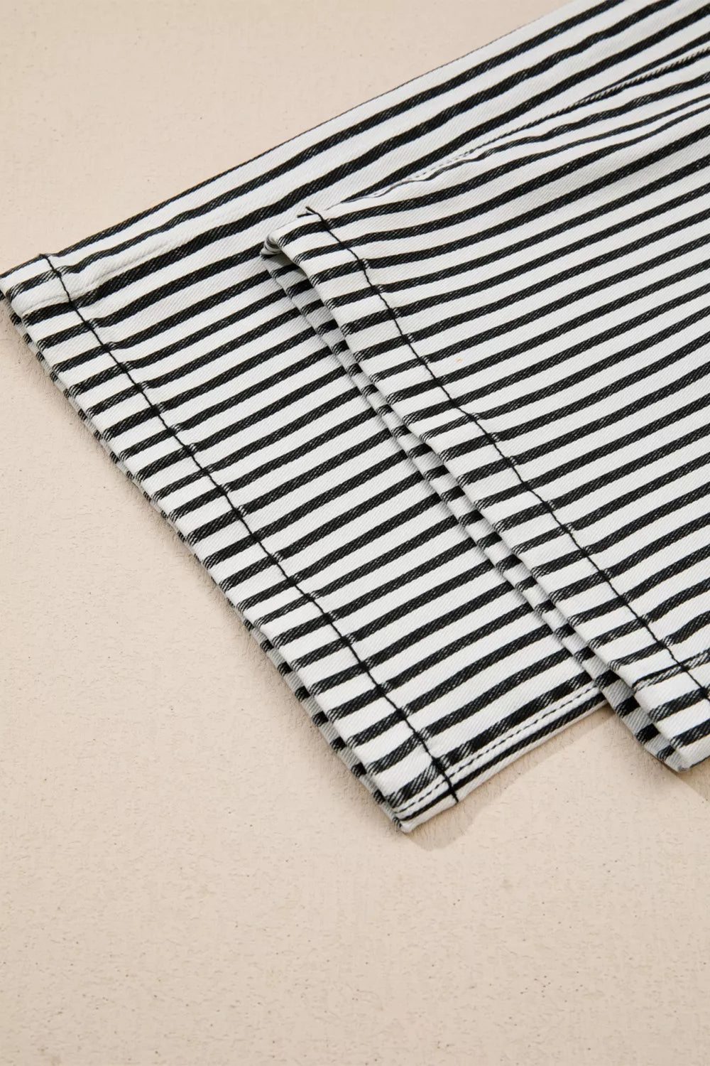 Stripe Patch Pocket High Waist Shift Denim Jeans