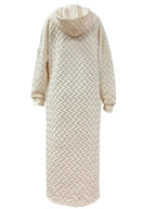 Textured Knit Hoodie Dress with Side Slit