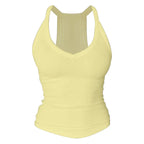 V Neck Cotton Tank Tops with Built-in Shelf Bra