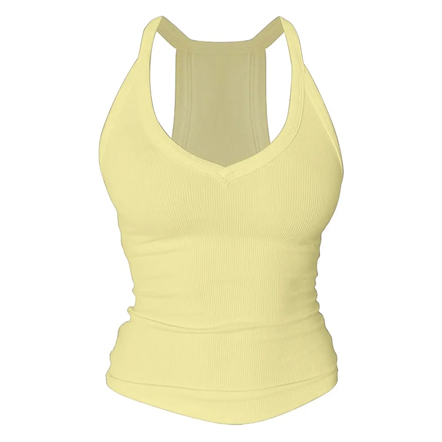 V Neck Cotton Tank Tops with Built-in Shelf Bra