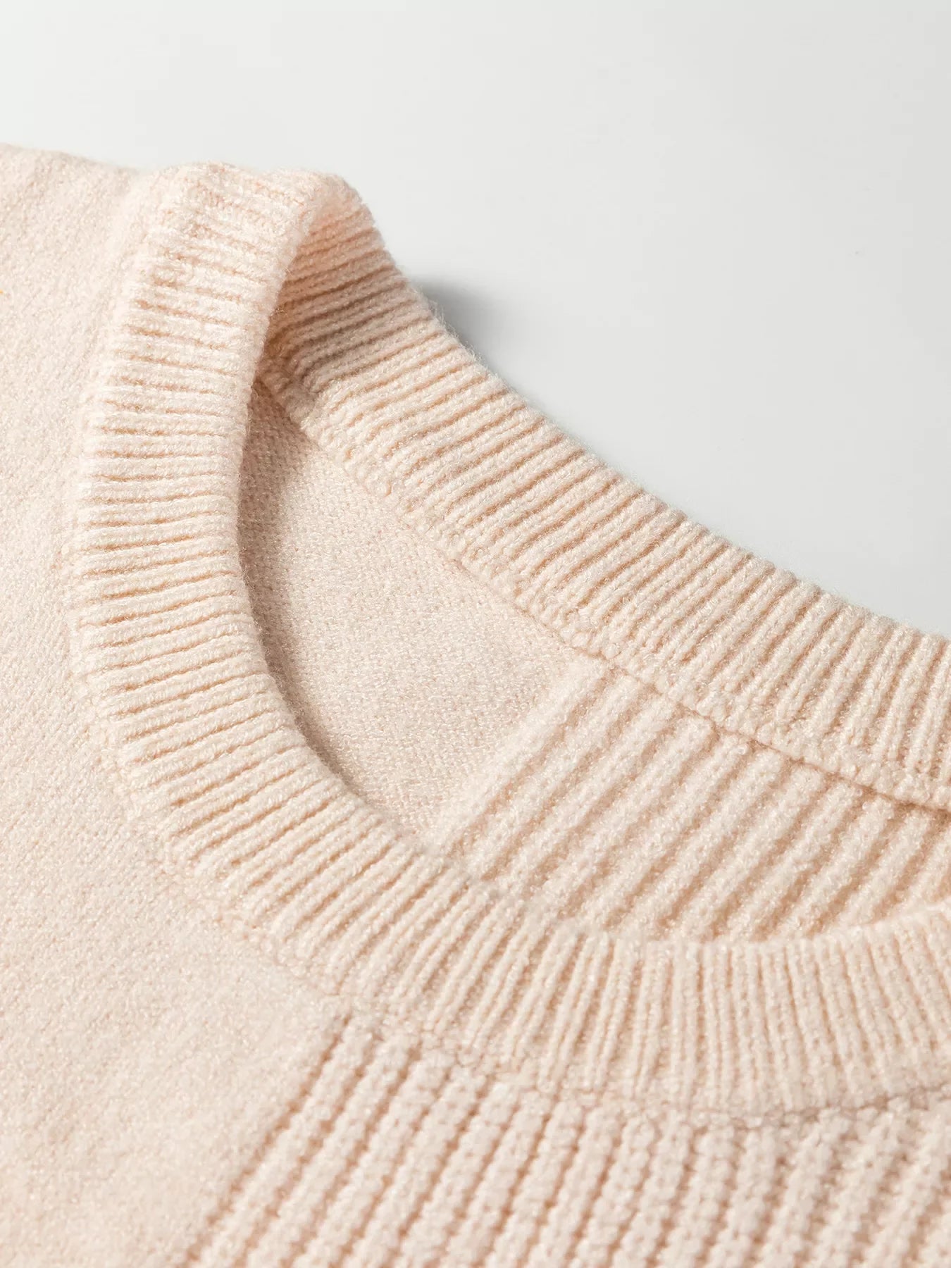 Solid Color Mixed Knits Patch Pocket Short Sleeve Sweater