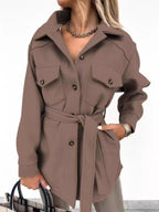 Button-Down Tie Waist Coat
