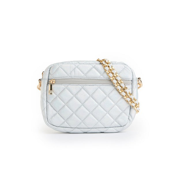 SueEllen Quilted Small Crossbody Bag with Gold Cha