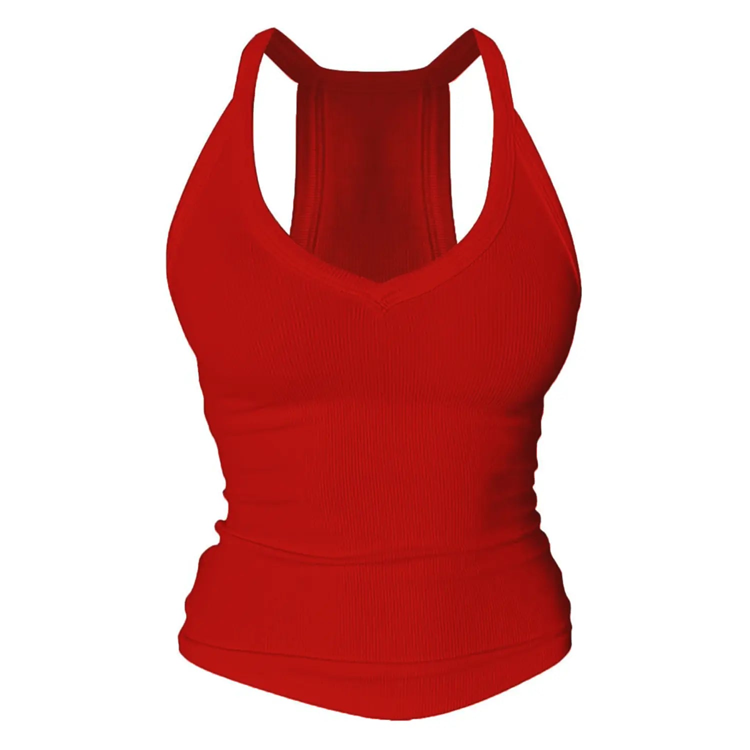 V Neck Cotton Tank Tops with Built-in Shelf Bra