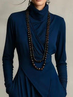 Full Size Asymmetrical Hem Turtleneck Dress Plus Size