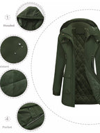 Full Size Zip Up Hooded Parka Outerwear Plus Size
