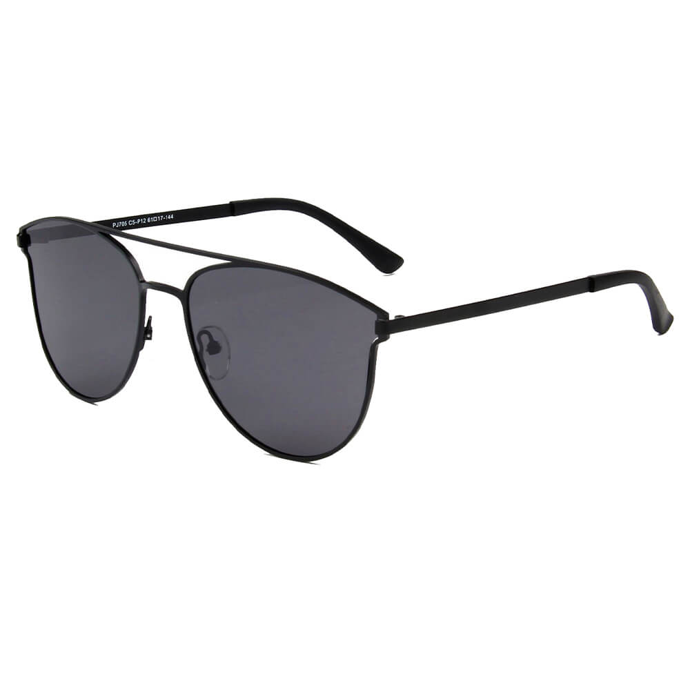 ALMONTE | Women Flat Lens Polarized Round Fashion Aviator Sunglasses