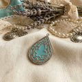 Elegant Vintage-Style Teardrop Filigree Pendant