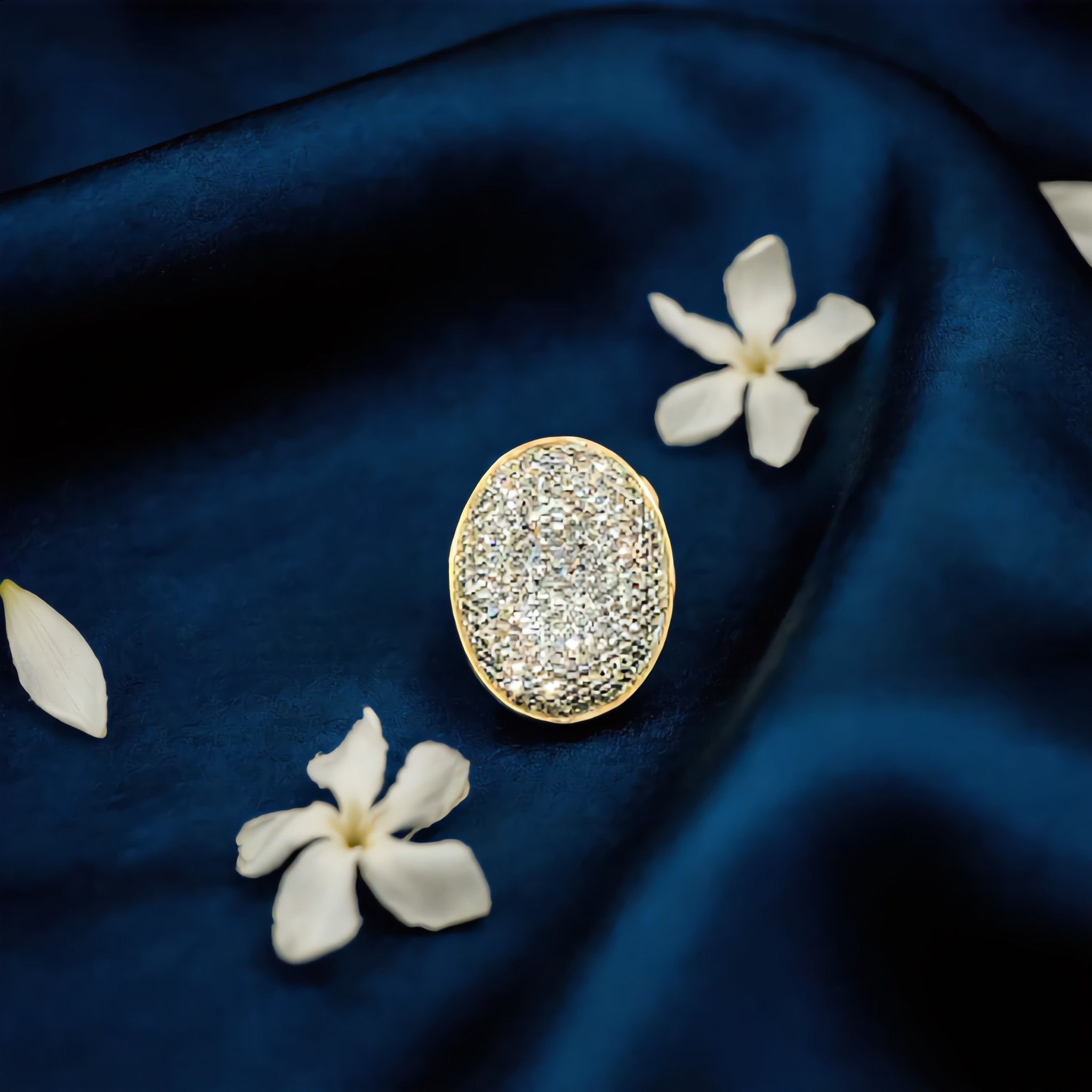 Gold-Tone Oval Druzy Statement Pendant