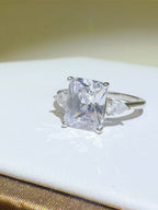 3 Carat Moissanite 925 Sterling Silver Square Shape Ring