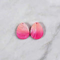 Vibrant Pink Mother of Pearl Teardrop Pendants