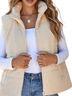 Corduroy Zip Up Vest Coat
