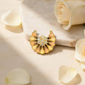 Elegant Peach & Yellow "Sunrise Fan" Pendant