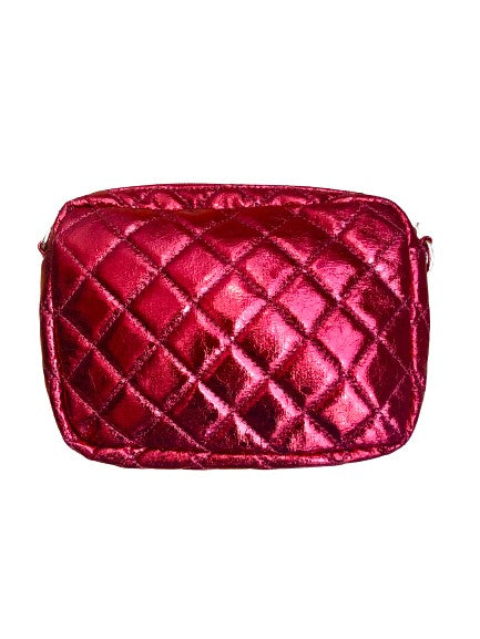 SueEllen Quilted Small Crossbody Bag with Gold Cha
