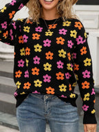Floral Crew Neck Sweater