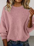 Full Size Round Neck Dropped Shoulder Sweater Plus Size