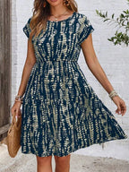 Plus Size Tie-Dye Ruffle Hem Casual Dress