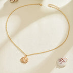 18K Gold-Plated Sunburst Pendant Necklace