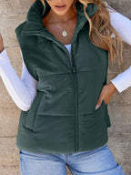 Corduroy Zip Up Vest Coat