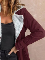 Full Size Sherpa Lined Button Up Outerwear Plus Size