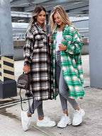 Plaid Button Up Longline Shacket