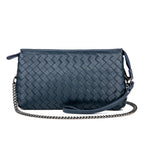 Genuine Leather Woven Clutch Shoulder Bag