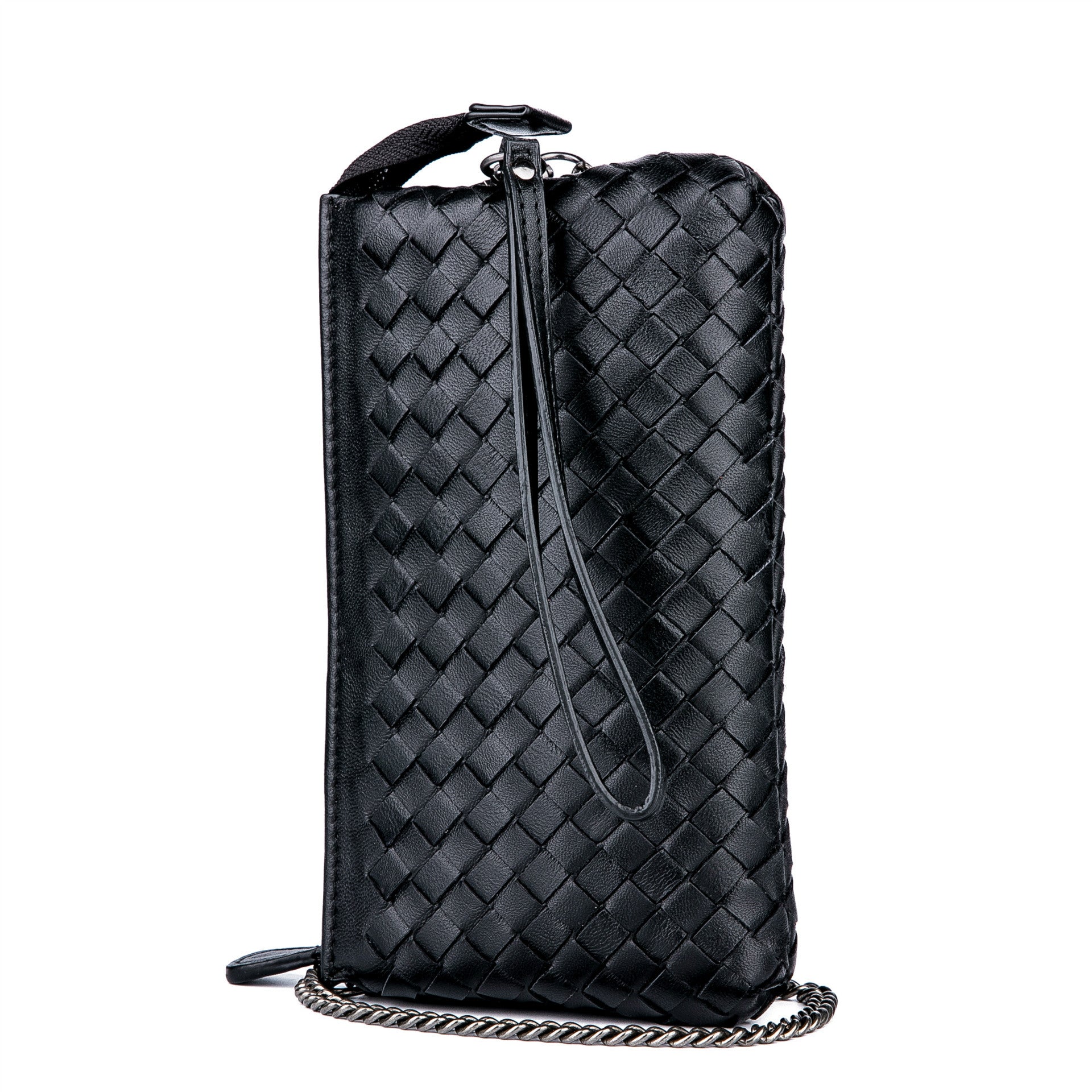 Genuine Leather Woven Clutch Shoulder Bag