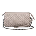 Genuine Leather Woven Clutch Shoulder Bag