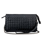 Genuine Leather Woven Clutch Shoulder Bag